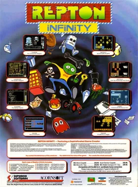 Repton Infinity (1988)(Superior Software-Acornsoft)[datadisk] box cover back